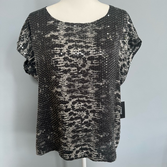 Chaus Tops - Chaus Sequin Short Sleeve Blouse